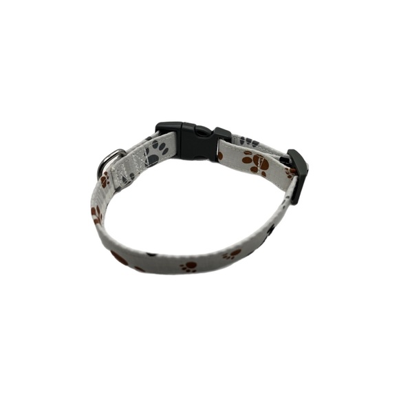 0.75” Dog Collar- Paws and bones, Paw Prints, Paw Print Dog Collar, Dog Collar - Picture 2 of 15